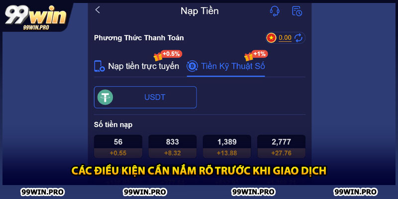 Các điều kiện cần nắm rõ trước khi giao dịch