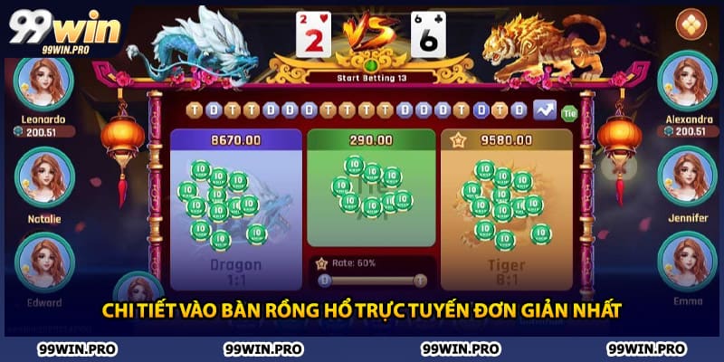 Chi tiết vào bàn Rồng Hổ trực tuyến đơn giản nhất