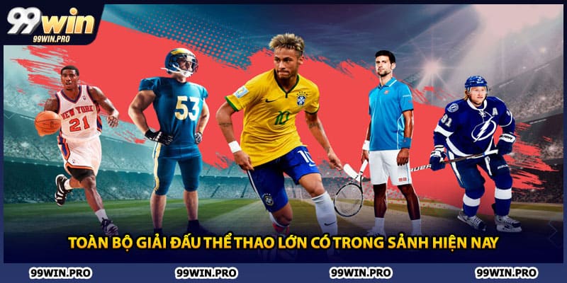 Toàn bộ giải đấu thể thao lớn có trong sảnh hiện nay